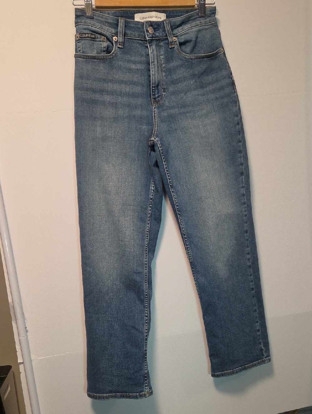 Calvin Klein High Rise Straight Jeans Blue Denim Size 28